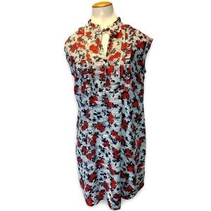Stork & Babe XS Sleeveless Tunic Black Red Roses White Flowy Midi Dress